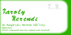 karoly merendi business card